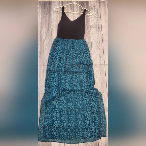 Love...Ady Black and Teal Maxi Dress | Color: Black/Blue | Size: Xs | Jennifernels875'S Closet